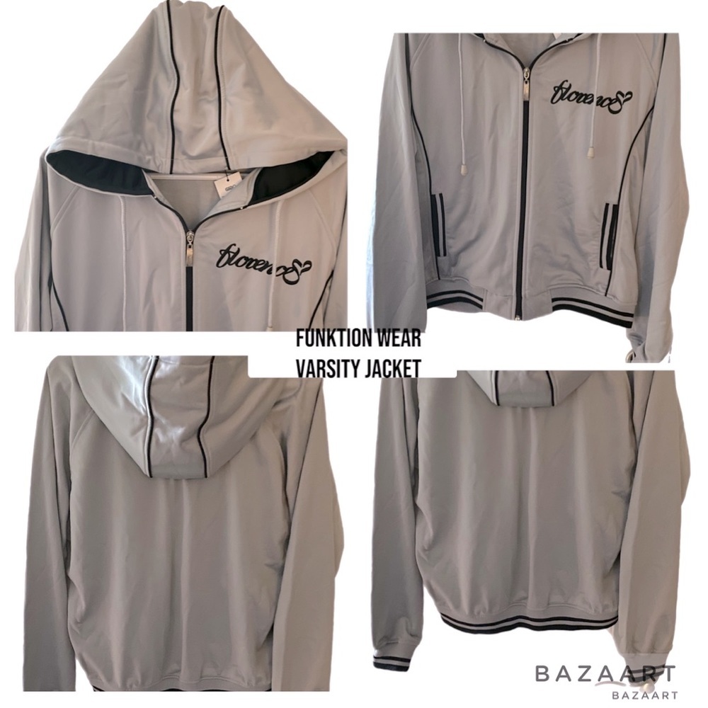 Gray Cropped Varsity Jacket